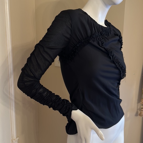 3.1 Phillip Lim Silk Ruched Black  Size 0 - Picture 2 of 12